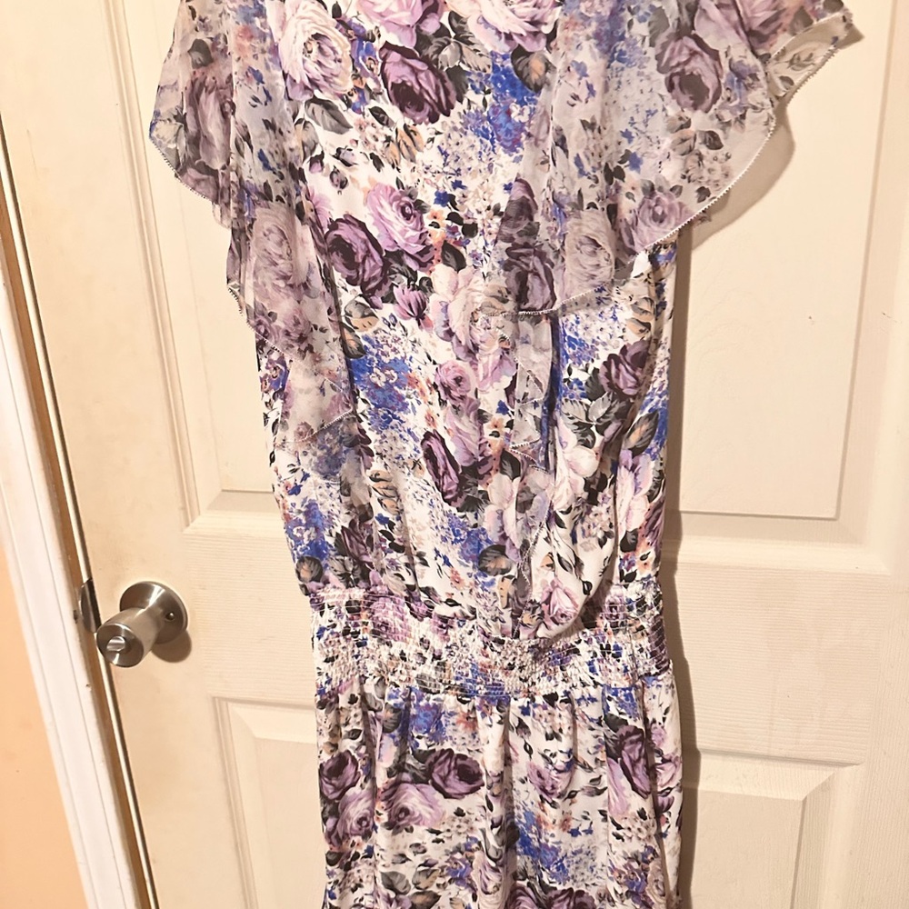 Parker Purple Ruched Tie Front Maxi Dress